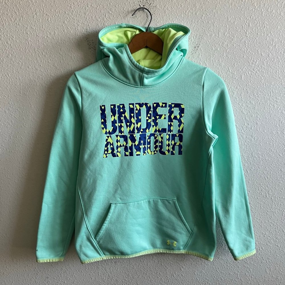 NWOT Under Armour Youth Girls Light Green Hoodie Sweatshirt Sz YL Style 1297972